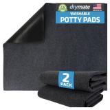 Drymate 2-Pack Washable Pee Pads for Dogs (29x36), Waterproof, Absorbent, Slip-Resistant, Reusable Pet Training Potty Puppy Mats, Housebreaking, Incontinence Bed Pads, Crate, Kennel (USA Made)