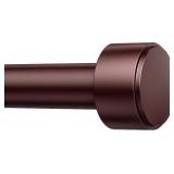 Curtain Rods for Windows 32-60 Inch, 1 Inch Adjustable Brown Curtain Rod Set with Brackets, Easy Install