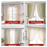 Curtain Rods for Windows 32-60 Inch, 1 Inch Adjustable Brown Curtain Rod Set with Brackets, Easy Install