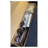 Curtain Rods for Windows 32-60 Inch, 1 Inch Adjustable Brown Curtain Rod Set with Brackets, Easy Install