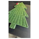 Woven Green Christmas Tree Wall Decoration 4Pk