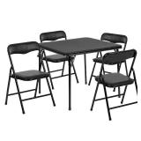 Flash Furniture Mindy Kids 5-Piece Folding Square Activity Table and Chairs Set  Black