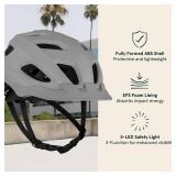 Retrospec Lennon Bike Helmet with LED Safety Light Adjustable Dial & Removable Visor - Adjustable Bicycle Helmet for Adult Men & Women - Matte Stone One Size