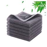 Wash Cloths 6 Pack, Super Soft & Skin Friendly Face Towel for Sensitive Skin, Reusable Washable Makeup Remover Cloth, 10x10 inch Small Baby Washcloths, Easy to Rinse Dark Grey Facial Cleaning Cloth