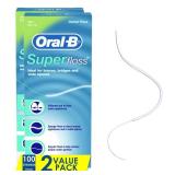 Oral-B Dental Floss for Braces, Super Floss Pre-Cut Strands, Mint, 50 Count, Pack of 2