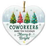 Christmas Ornaments for Coworkers 2025, Coworker Appreciation Gifts, Ceramic Ornaments for Christmas Office Decor, for Office Friends, Colleagues, Work Besties