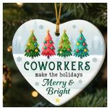Christmas Ornaments for Coworkers 2025, Coworker Appreciation Gifts, Ceramic Ornaments for Christmas Office Decor, for Office Friends, Colleagues, Work Besties