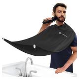 DOEPSILON Beard Bib Beard Apron, Hair-Resistant Beard Bib Hair Catcher, Gifts for Men, Stocking Stuffers, Christmas Gifts Anniversary Birthday Gifts for Him, Shaving Accessories for Men - Black