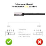 DUKABEL Gold-Plated & Strong Braided Y Splitter Audio Cable - Separate Microphone & Headphone Port Gaming Headset Earphone Adapter - TopSeries (12inch / 30cm)