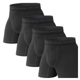 Pair of Thieves Soft Cotton Boxer Briefs for Men Pack (4 Pack) - Tagless Mens Underwear for All-Day Comfort and Support - Large - Black/Grey