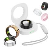 UniJethro Smart Ring for Women Men, Health Fitness Tracker Ring, IP68 Waterproof Rings, Sleep Ring with Charging Case and Ring Protector, Remote Photography, Family Care, No App Fees(Rose Gold, 6#)