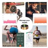 UniJethro Smart Ring for Women Men, Health Fitness Tracker Ring, IP68 Waterproof Rings, Sleep Ring with Charging Case and Ring Protector, Remote Photography, Family Care, No App Fees(Rose Gold, 6#)