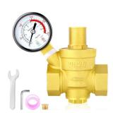 MEANLIN MEASURE 3/4 inch brass Water pressure regulating valve, pressure regulating valve, pressure reducing valve, DN20, with 0-250PSI pressure gauge Yellow