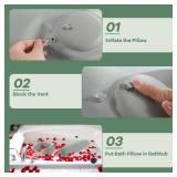 MABOZOO U-Shaped Full Body Bath Pillow for Tub 2 Pcs Inflatable Bathtub Bath Pillows with Adjustable Button for Shower, Neck Support Headrest & Leg Pillow for Relaxation Spa Soak in Bathtub