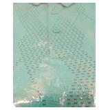 Teal Mesh Pattern XL Mens Polo Button Up