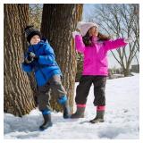 Kamik Snobuster 1 Kids Snow Boots, Waterproof, Thermal Liner & Adjustable Snow Collar, Black - Size 5 Big Kid - Retail:  $70