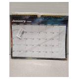 XISIDO 2026 Calendar, 2026 Wall Calendar, 18 Month Wall Calendar 2026-2027, January 2026 to June 2027 Calendar with Twin-Wire Binding, Hanging Hook and Julian Dates, 11" X 8.5" (Starry Sky)