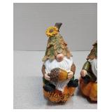 Fall Gnome Pumpkin Resin Statue, Autumn Garden Figurine 2 Pack Waterproof for Indoor Bookshelf Lawn Yard Patio Thanksgiving Day Happy Fall Give Thanks Decor (See Details)