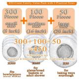 Multi-Use Plastic Covers 450 Pack - Disposable Shower Caps & Bowls Covers | Food-Grade, Odor-Free, Reusable & Washable, 3 Sizes (Small/Medium/Large) for Hair Care, Bowls, Plates, Trays & Travel (450)