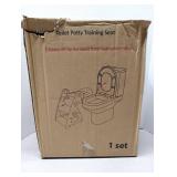 Primlect Potty Training Seat, 2-in-1 Toddler Toilet Seat with Step Stool, Ultra-Stable Potty Chair Attachment, Adjustable Seat and Step Ladder, Non-Slip Design, Splash Guard for Boys and Girls(Grey)