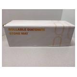 Large Stone Dish Drying Mat 23x15.3 Inch for Kitchen Counter & Sink, Collapsible Quick-Dry Diatomaceous Earth Pad, Eco-Friendly Absorbent Mat for Dishes Cups Bottles (White, 23" x 15.3")