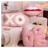 3pcs Pink Lip, Love, and XO Pillows