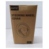 2025 Model Breathable Soft Leather Car Steering Wheel Cover for Men Women, Non-Slip, Comfortable,Universal 15 inches Steering Wheels, Black