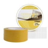 Zolvixar 2 Rolls Double Sided Rug Tape to Fasten Area Rug 1 Inch x 66 Feet, Non Slip Rug Gripper Fabric Tape for Outdoor Carpet, Making DIY Crafts, Paste Photo