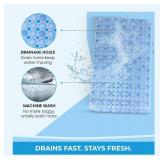 Splash Home Non Slip Bathtub Mat with 86 Suction Cups - Anti Mold Shower Mat for Inside Tub, Bath Mat for Tub Non Slip Mildew Resistant, Machine Washable PVC Tub Mat - Blue - 26.5" L x 14.25" W