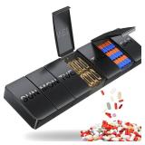 Weekly Pill Organizer, Portable Medicine Pill Container, Big Compartments Travel Pill Organizer, Daily Pill Case for Vitamins, Fish Oils or Supplements, BPA-Free Pill Box, Black