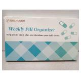 Weekly Pill Organizer, Portable Medicine Pill Container, Big Compartments Travel Pill Organizer, Daily Pill Case for Vitamins, Fish Oils or Supplements, BPA-Free Pill Box, Black