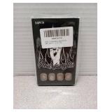 Christmas Press on Nails Short Square White French Tip With Snowflake Glitter Lines Design - Glue on Full Cover False Nails Glossy for Girls 24Pcs