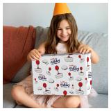WRAPLULU White Gaming Birthday Wrapping Paper - 4 Jumbo Sheets, 28 * 40 Inches - Retro Joystick Gift Wrap with HAPPY BIRTHDAY, Perfect for Kids Boys Girls Birthday Teens Gamers Party
