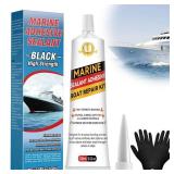 Marine Adhesive Sealant White, High Bond Strength Marine Silicone Sealant, Waterproof Marine Glue, Fast Cure, UV Resistant, Flexible Sealant for Boats, Above and Below Waterline Repairs