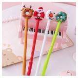 YYaaloa 36pcs Christmas Gel Ink Writing Pens 0.5 mm Black Ink Fun Kawaii Pens Santa Claus, Christmas tree,Snowman Bulk for Office Supplies(Christmas 36pcs)