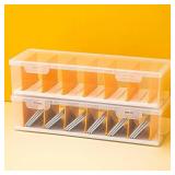 EGEKTBH 2-Pack Game Organizer - Clear Plastic Card Case Holds 700+ Cards & Cable Storage with 7 Removeable Dividers
