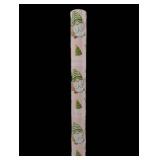 Pink Christmas Gnome Decorative Wrapping Paper, 17\"