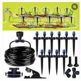 32.8FT Quick-Connect Drip Irrigation Kit with Adjustable Fan-Shaped Drippers for Garden Watering, Saving Water Automatic Irrigation Equipment for Raised Bed Plants Vegetable Garden Greenhouse