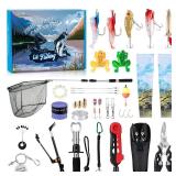 Fishing Advent Calendar, 24 Days Christmas Countdown with Fishing Tool Kit Fishing Tackle Lures, 2025 Christmas Surprise Gifts for Fisher Adult Men Teen