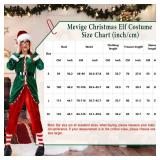 Mevige Christmas Elf Costume,6 Piece unisex Elf clothing Suit,Cosplay Party Costume,Adult Santa Outfit Xmas Holiday Party (XXL)