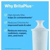 Brita Plus Water Filter, BPA-Free, High-Density Replacement Filter for Pitchers and Dispensers, Reduces 2x Contaminants*, Lasts Two Months or 40 Gallons, Includes 6 Filters BritaPlus