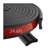3 Hole Tailgate Seal 24.6 Feet,Self Adhesive Rubber Tonneau Cover Seal Fit for Trucks Campers Pickup Trucks,Universal Tailgate Gap Cover Weather Stripping Car Accessories