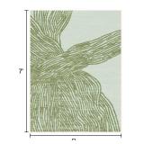 5 X 7 Green Rug for Living Room,Modern Washable Abstract Area Rug,Low Pile Contemporary Striped Large Carpet for Office,Bedroom,Dining Room and Nursery,Lightweight Rug Non Slip