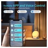 MOMILLA Sunrise Alarm Clock, 3 in 1 Wireless Charging Station, Smart App Control White Noise Sound Machine, Wake up Light, Sunset Night Light Alarm Clocks for Heavy Sleepers Kids - Retail: $64