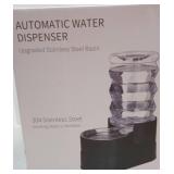 RIZZARI Automatic Cat Water Dispenser: Large 5L Black with Stainless Steel Bowl - Spill-Proof Design - Extra-Wide Elevated Feeder - Eases Drinking for Senior Dogs with Joint/Spine Issues - Home Use