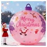 8FT Christmas Inflatable Oversized Ornament Ball Decor, Blow Up Weatherproof Xmas Decorations for Yard, Built-in LED Light for Gardern Lawn Outdoor Winter Holiday,Ideal for Christmas Party Xmas Gifts