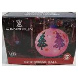 8FT Christmas Inflatable Oversized Ornament Ball Decor, Blow Up Weatherproof Xmas Decorations for Yard, Built-in LED Light for Gardern Lawn Outdoor Winter Holiday,Ideal for Christmas Party Xmas Gifts