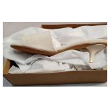 Lhamo Latso Raffia Slip On Mule Heels Woven Open Round Toe Slides Heeled Sandals Kitten Heels Size 9