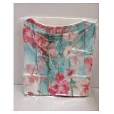 StunShow Womens Short Sleeve Shirts V Neck Floral Print Pleated 2025 Casual Blouses Summer Tops (White Pink L)
