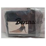 Benassie Womens Black Fitted T-Shirt Double Lined Slim Fit Tee | Trendy Going Out Tops for Women or Everyday Undershirt size Small